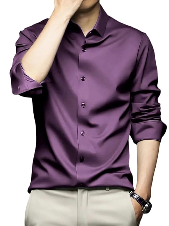 Solid Satin Casual Shirt cotton